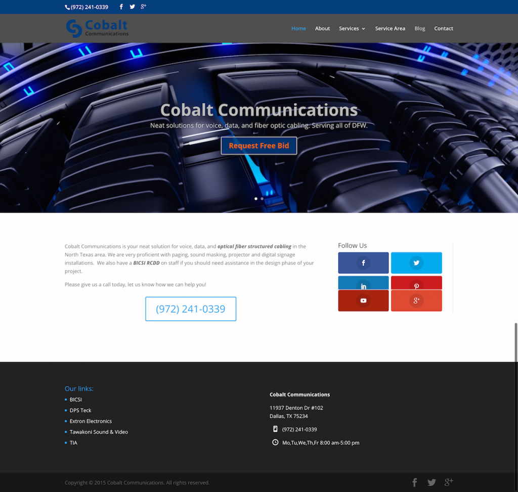 Cobalt Communications Structured Cabling Website